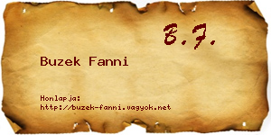 Buzek Fanni névjegykártya