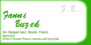 fanni buzek business card